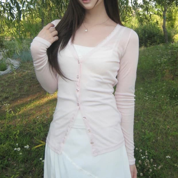 클리시어 워니 콜라보 크리페 가디건 핑크