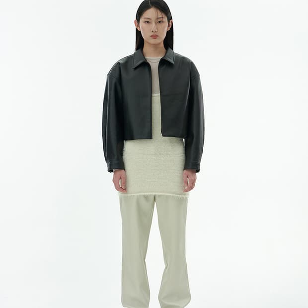 아모멘토 니트 드레스 SHAGGY KNIT DRESS (IVORY)