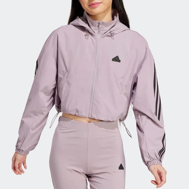 아디다스 | 3S 우븐 윈드브레이커, 퍼플, M사이즈