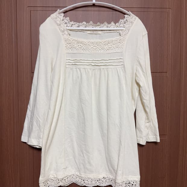 모리걸 하구미 일본 빈티지 아이보리 레이스 핀턱 크로셰 이너티