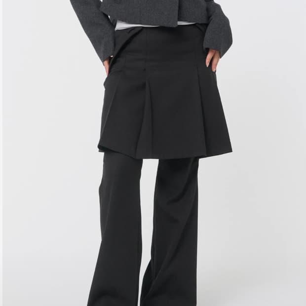 미세키 서울 Pleats midi skirt pants SET BLACK
