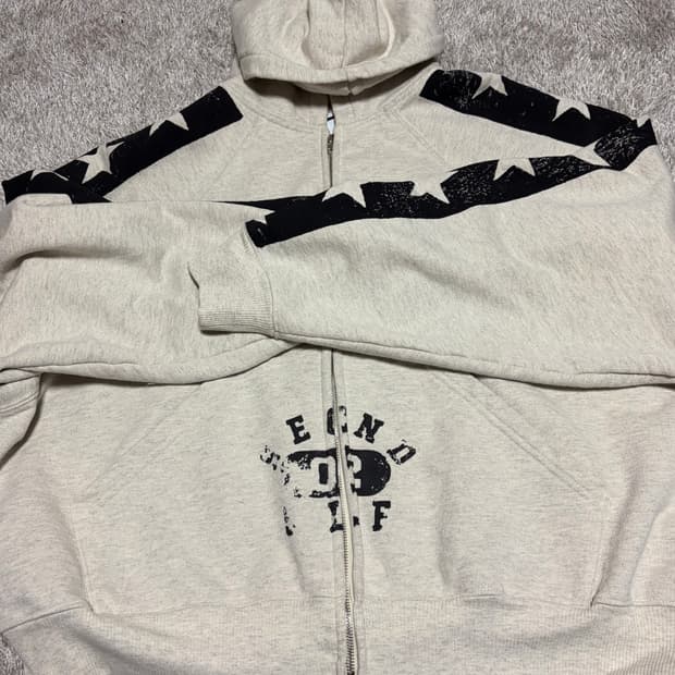 세컨드셀프 스타 후드집업 L