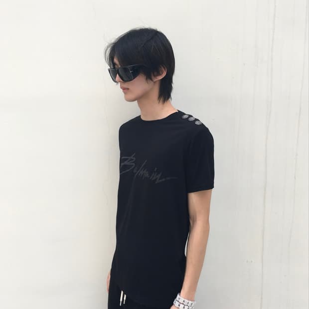 Balmain Glitter Logo Buckle T-Shirt