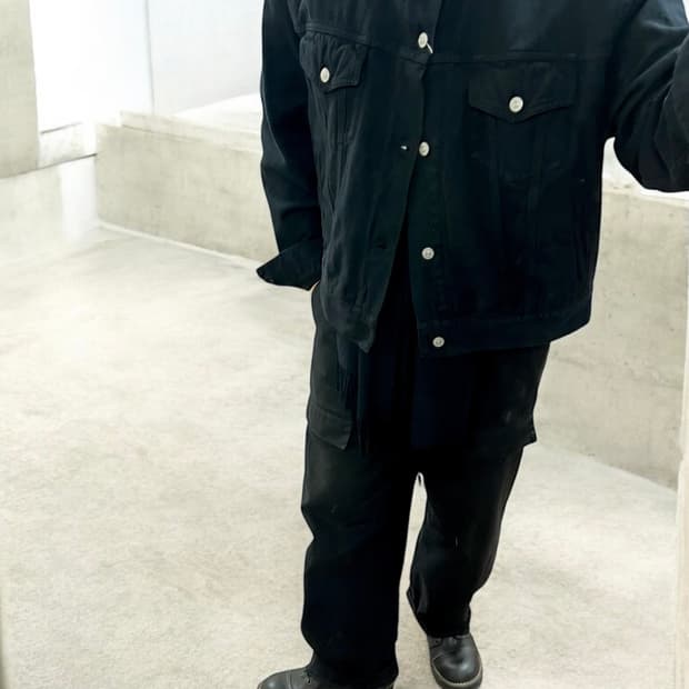 MM6 크롭데님 짚업 버튼플라이 트러커