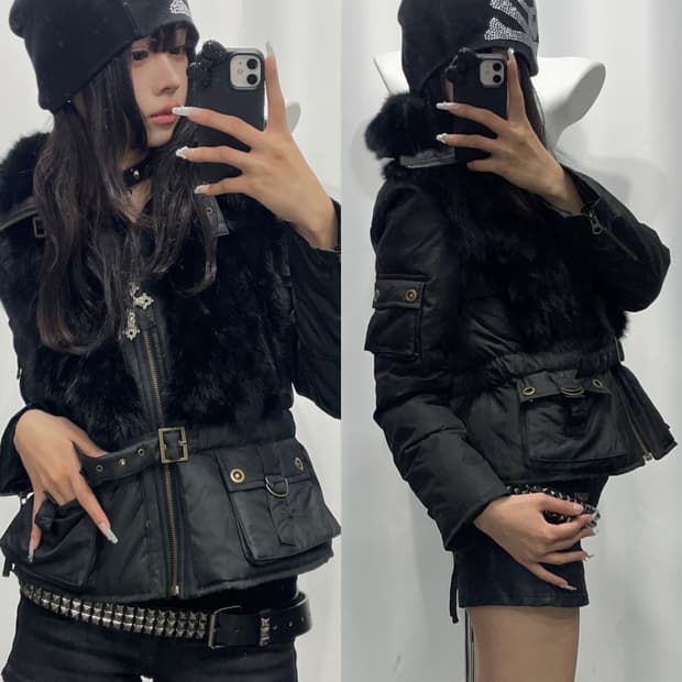 🎸블랙 퍼 패딩🎸