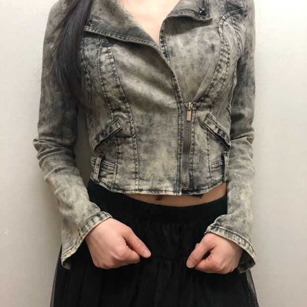 빈티지 그레이 데님 워싱 자켓
