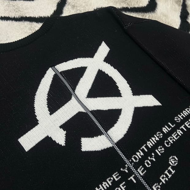 [실측XL]OY 빅로고 백로고 지퍼 니트/블랙