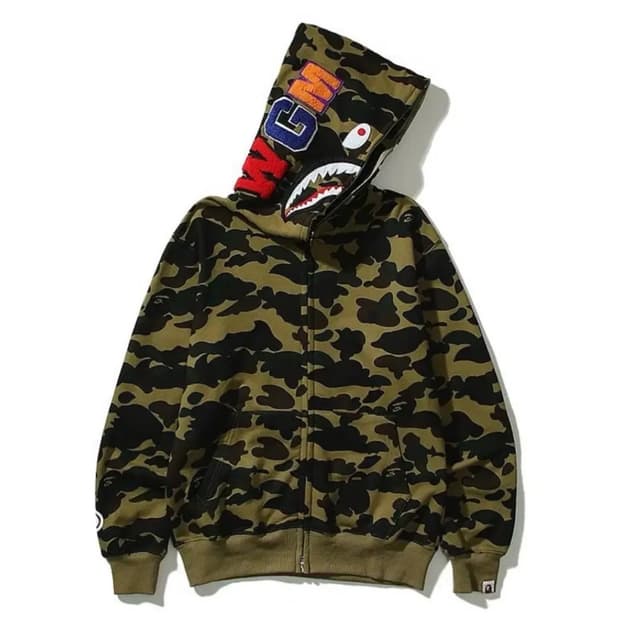 베이프 샤크후드 녹계 새상품 택 봉투 포함 M 정품