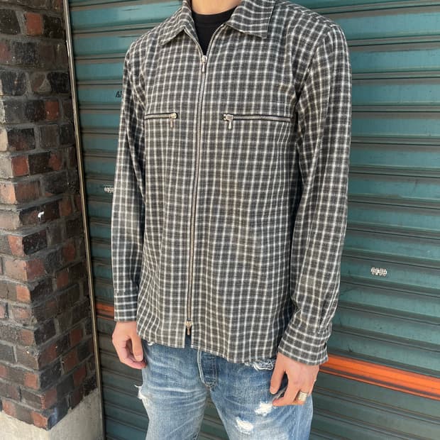 90s Agnes.B Homme 체크 셔츠자켓