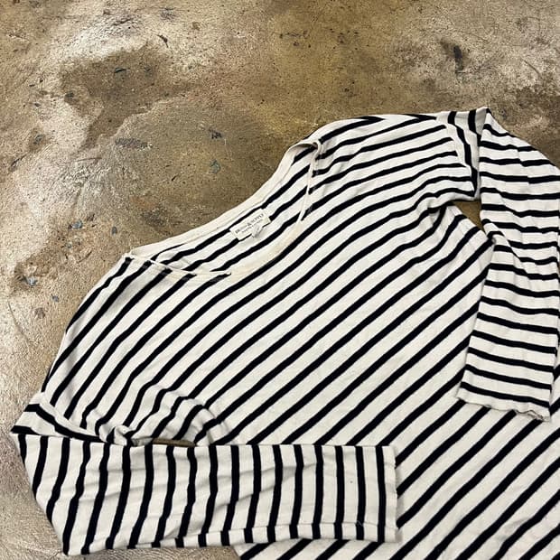 폴로 데님앤서플라이 스트라이프 흰검 화이트 블랙 긴팔 티셔츠