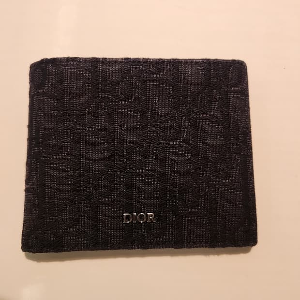 [정품/os] 디올 오블리크 반지갑 블랙