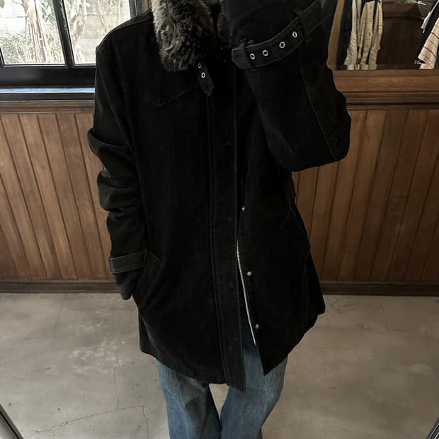 LOUIS CHAVLON fur heavy cotton jacket