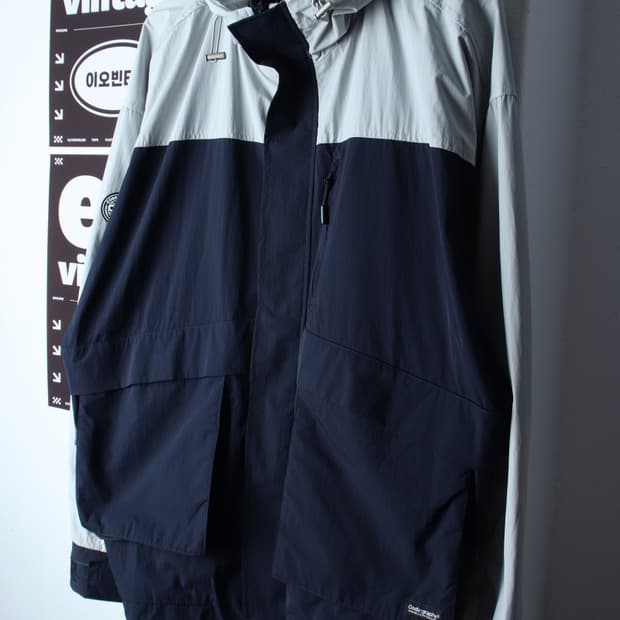 (L-XL) 코드그라피 집업 바람막이 점퍼자켓 오버핏 네이비-H33077