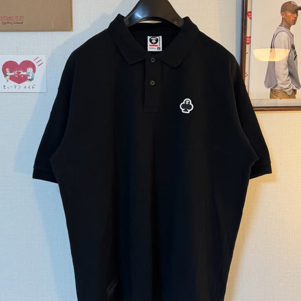 AAPE 에이프 클로버 패치 반팔 카라티