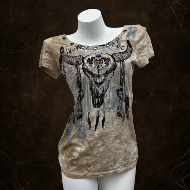 'LIBERTALIA' stud point printing t-shirt