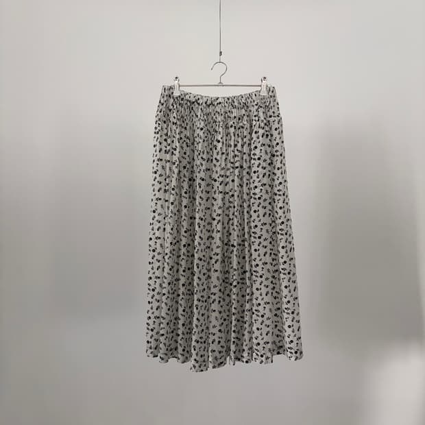 Shirring Floral Pattern Skirt
