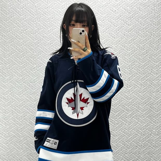 리복 NHL위니펙 제츠 블록코어 하키 유니폼 롱슬리브 L C10863