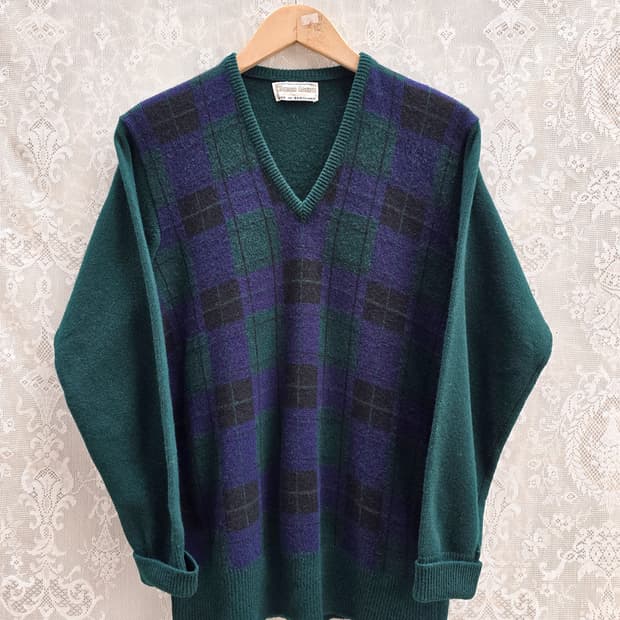 90s 윌리엄 로키 브이넥 니트