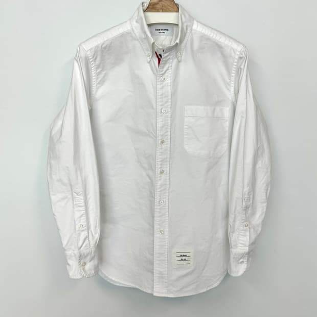 THOM BROWNE 톰브라운 삼선 화이트 옥스퍼드 셔츠 2