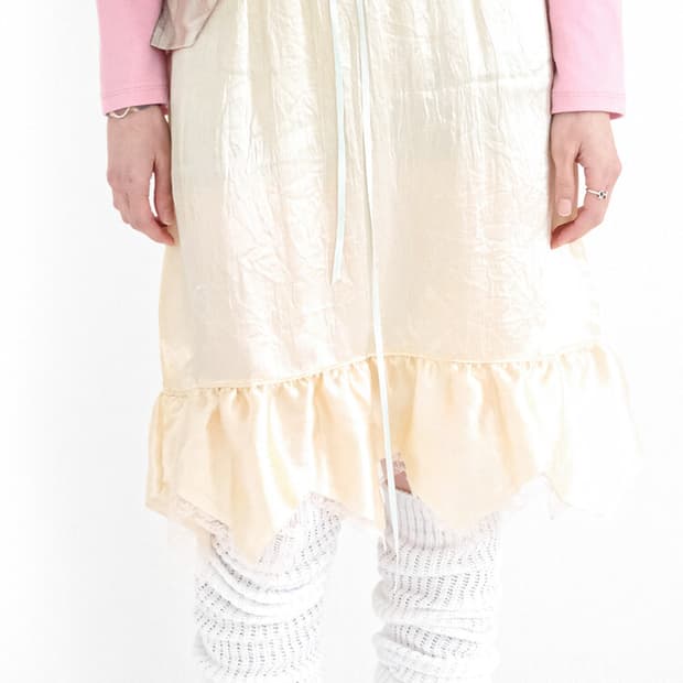 silk lace midi skirt