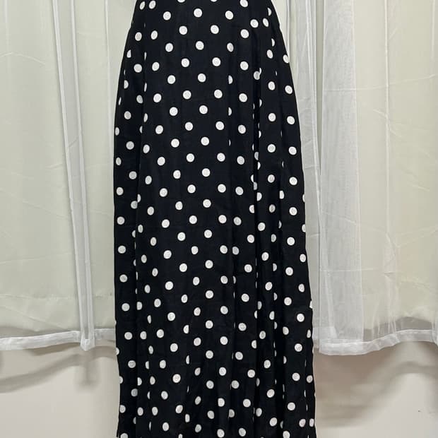 일본 빈티지 도트 롱스커트