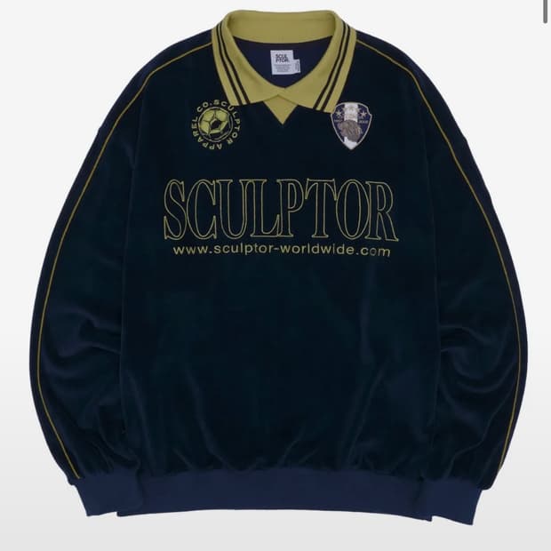 Sculptor Velour Soccer Jersey Deep Navy