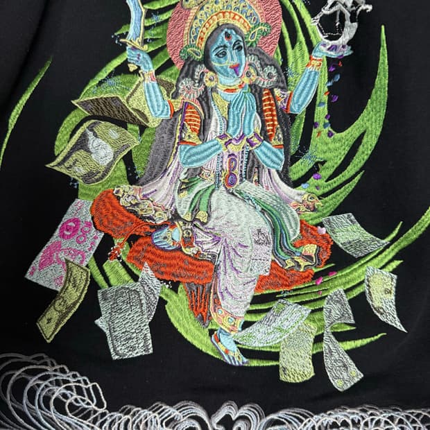 슈프림 락슈미 집업 후드 스웨트셔츠 블랙 - 22FW