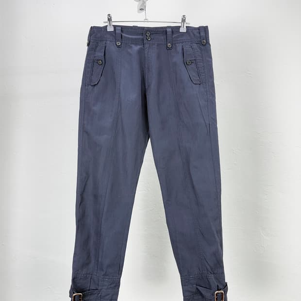 드리스 반 노튼 네이비 본디지 치노 코튼 팬츠