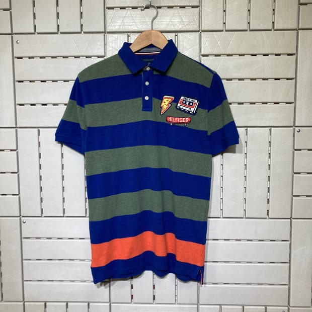 [XL16-18]타미힐피거 반팔 스트라이프 카라티 0844