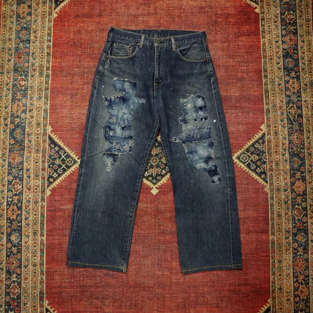 90s 빈티지 리바이스 504z 커스텀 셀비지 데님팬츠 판매