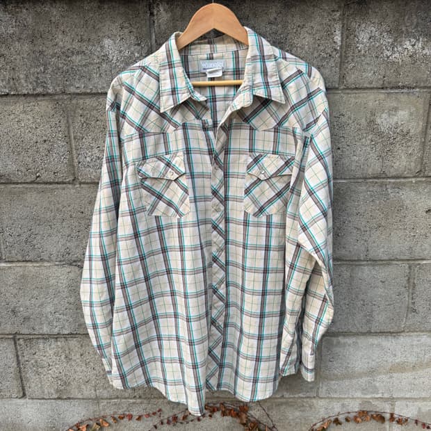 랭글러 빈티지 체크 웨스턴 셔츠 2xl