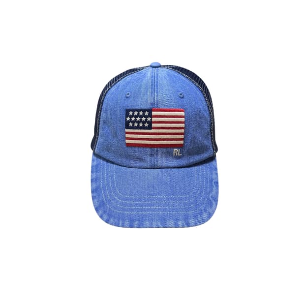 폴로 랄프 로렌 성조기 데님 메쉬캡(새상품)