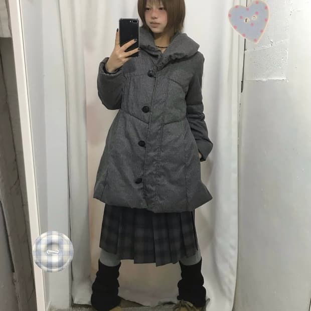 No. 그레이 폼폼 패딩 코디 Set