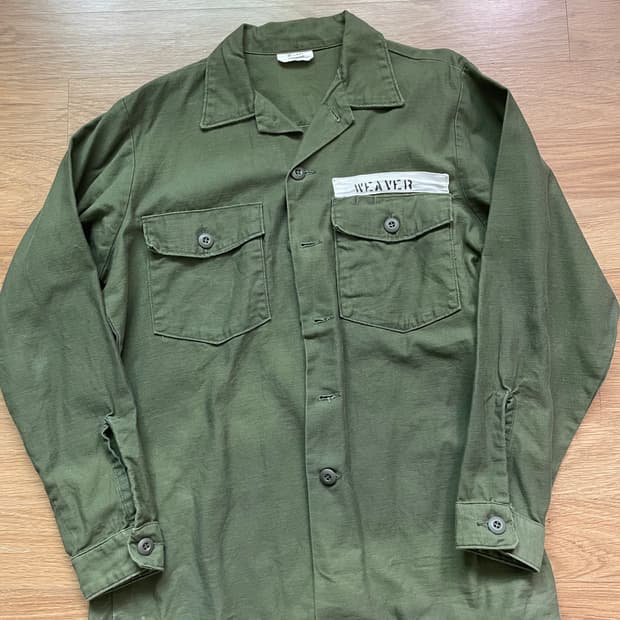US ARMY OG 107 퍼티그 셔츠 데드스탁 레어 오리지널