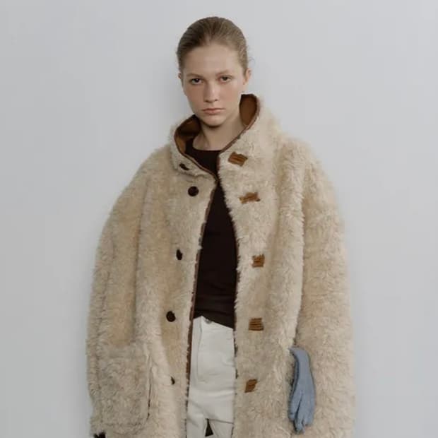 108파운드 리버시블 무스탕 코트 카멜