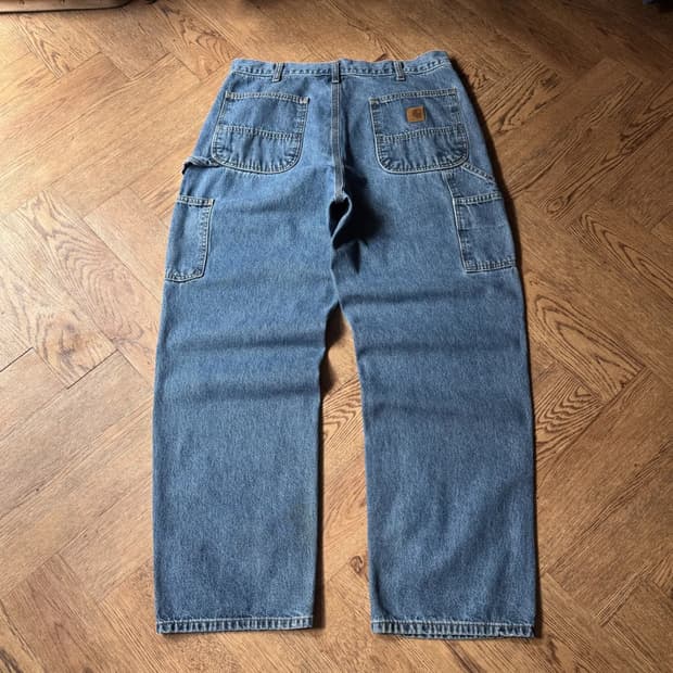 [35]칼하트 USA 미디엄블루 워싱 싱글니 카펜터 워크 데님 팬츠