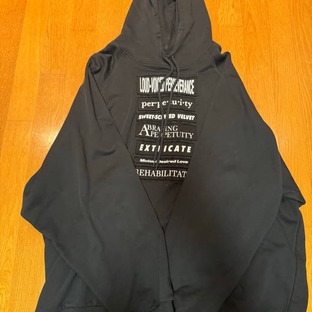 Raf Simons X Fred Perry 슬로건 패치 후디