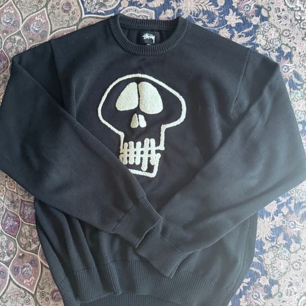 스투시 스컬 니트 L