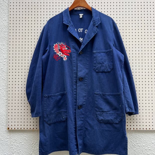 OLD VINTAGE HAND EMBROIDERED 자수프렌치워크샵코트