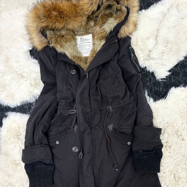 MOUSSY 후드 퍼 자켓