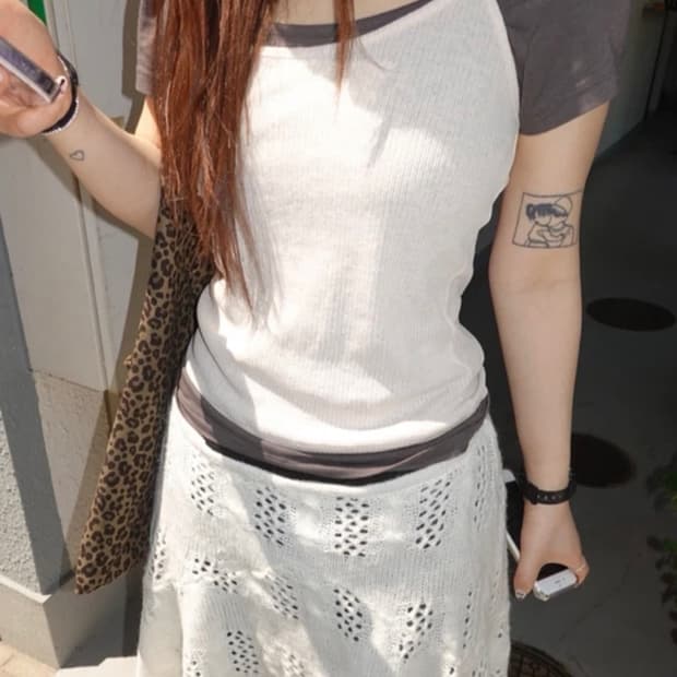 당일배송) 아워캐비넷  bohem knit skirt