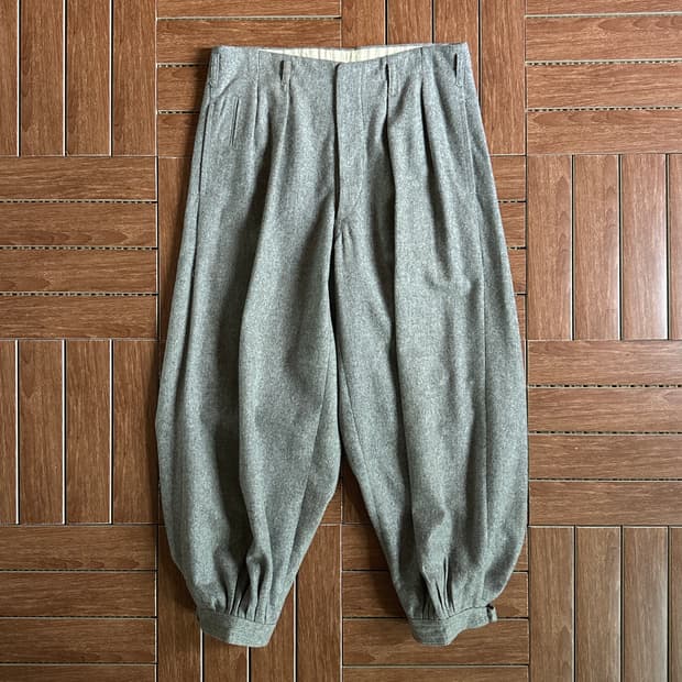 Vintage wool gray balloon trouser pants