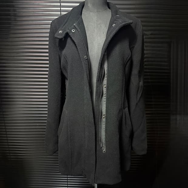 타미 힐피거 골덴 코듀로이 집업 숏 코트 누빔 하이넥 차이나 카라 펑크 