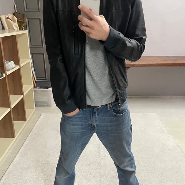 S) 리바이스 염소가죽 봄버자켓