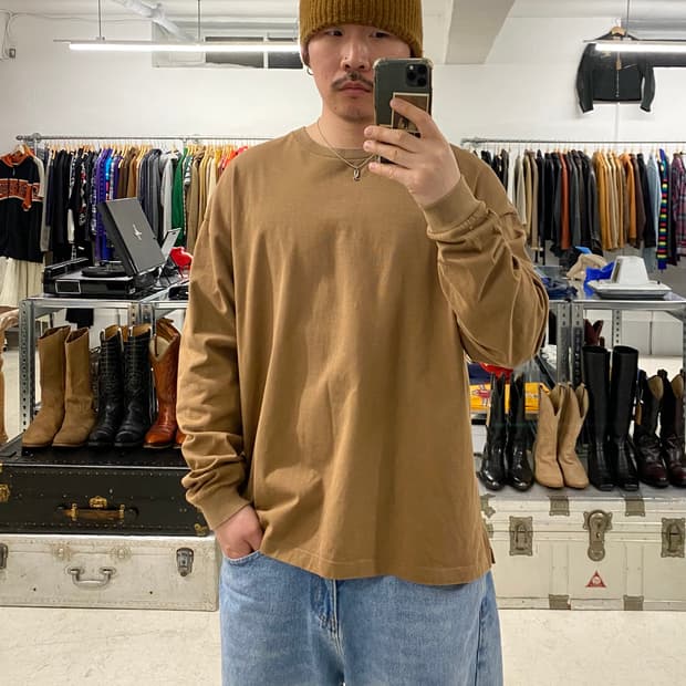 BEAMS t-shirts 빔즈 롱슬리브 무지 티셔츠