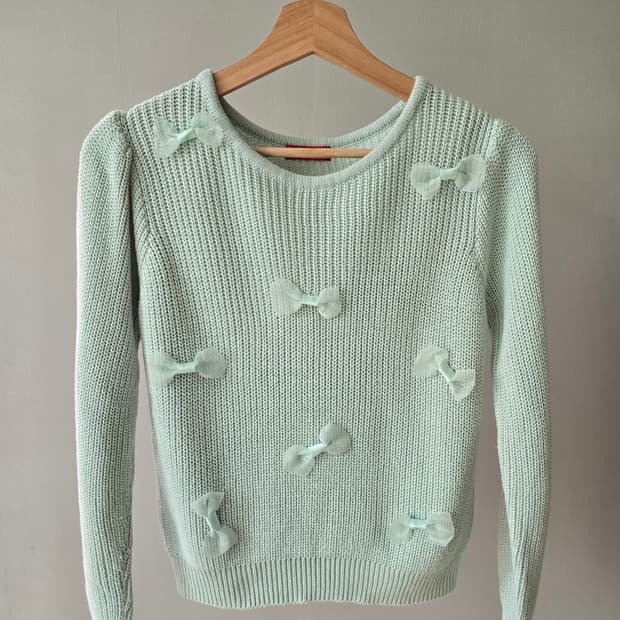 어스 앤 뮤직 민트 리본 니트