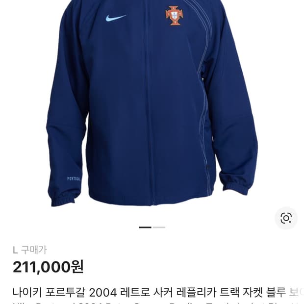 나이키 포르투갈 2004 레트로 사커 레플리카 트랙 자켓 블루 보이드 