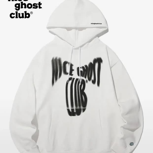 나이스고스트클럽 스크림 로고 후디 화이트