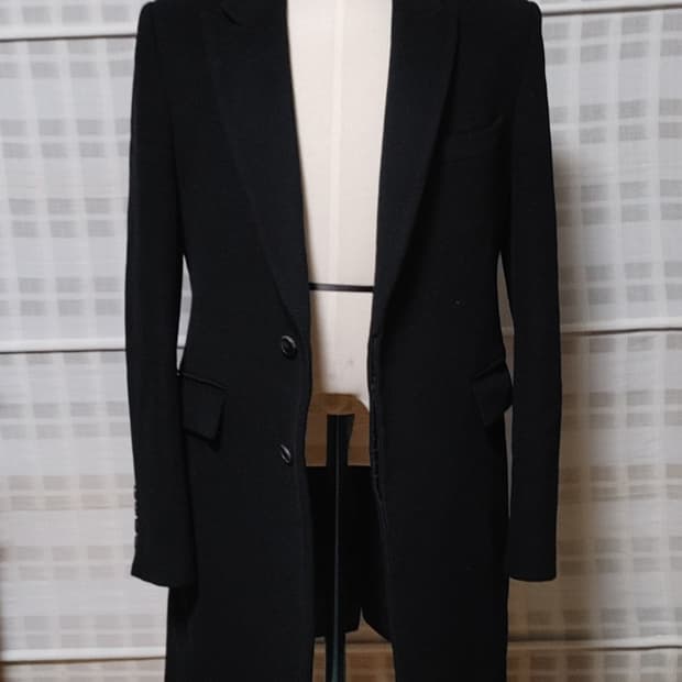 (한섬) 시스템 옴므 블랙 싱글 코트 100(슬림) / 캐시미어 블렌디드