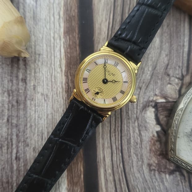 [연말세일]정품 셀린느 스몰 세컨즈 골드 쿼츠시계